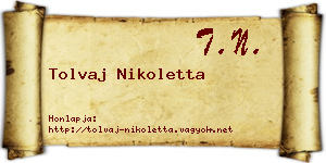 Tolvaj Nikoletta névjegykártya